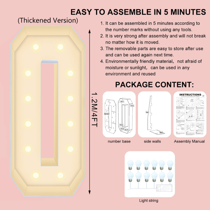 120CM/4FT DIY Marquee Letters  - Light Up Letters Marquee review and price