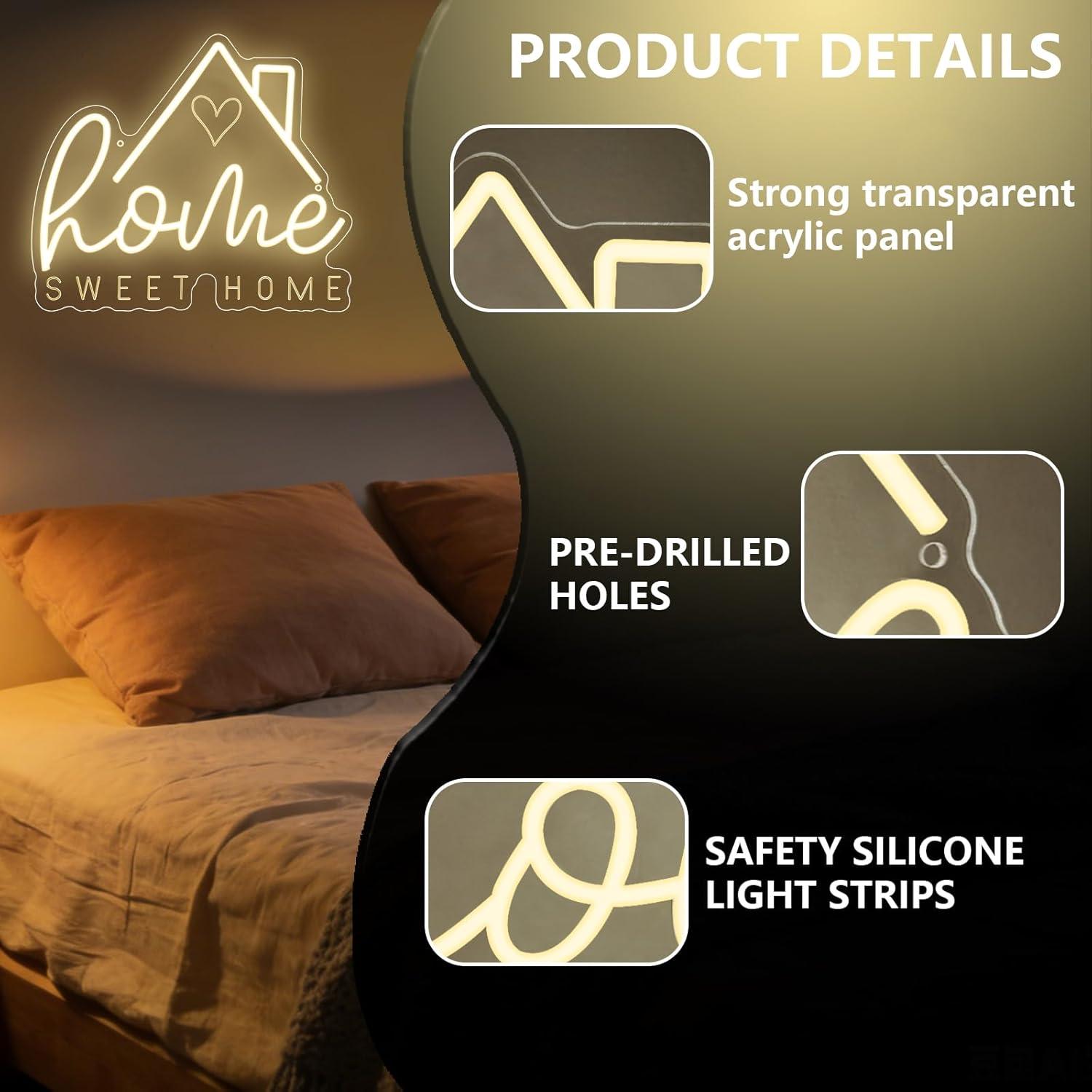 Sweet Home Neon Sign USB Dimma - Lighting Decor Living Room review and price