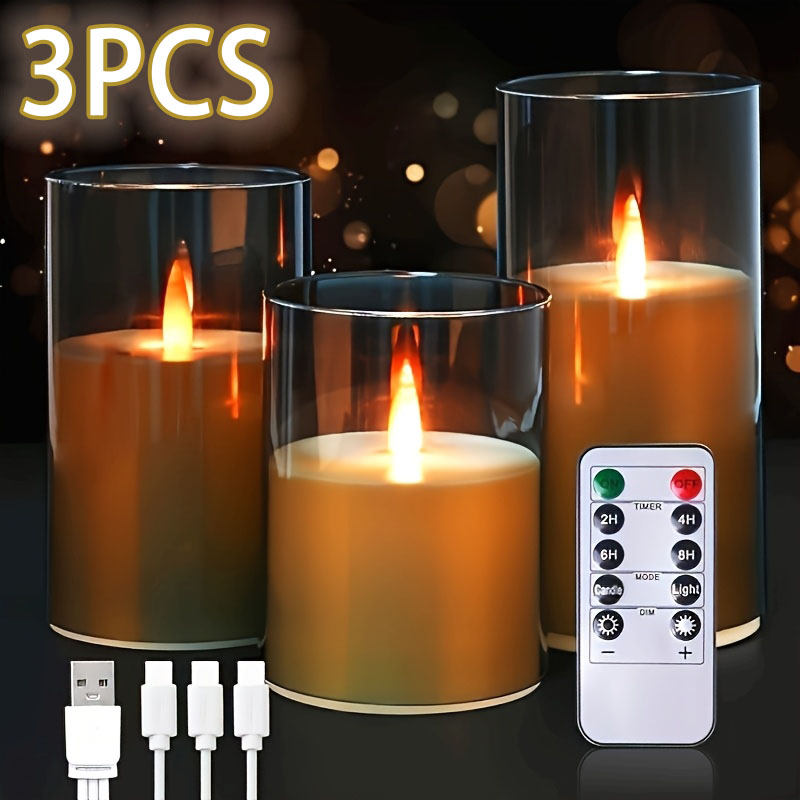 3 Pack Rechargeable Pillar Fak - Lighting Decor Living Room review and price