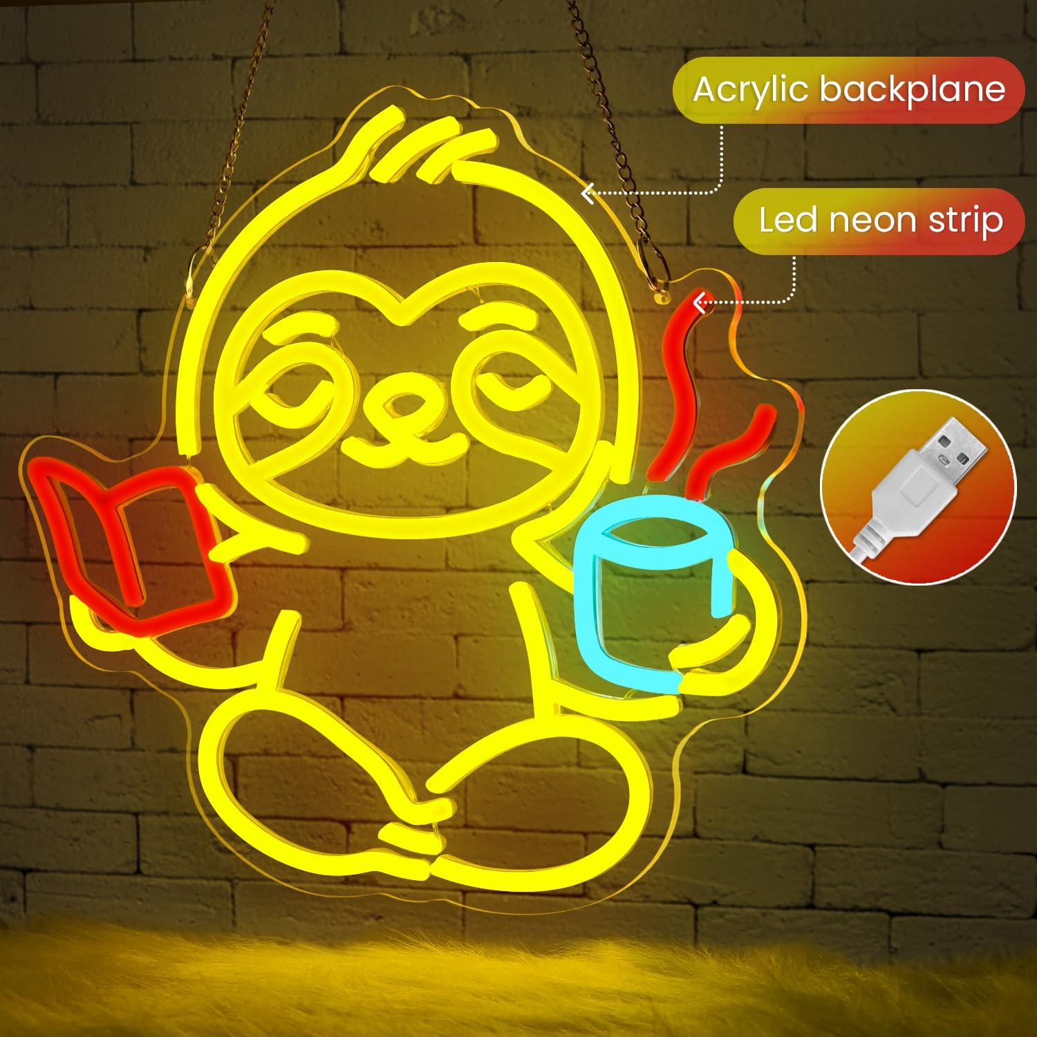 Sloth Neon Sign USB Dimmable L - Lighting Decor Living Room review and price